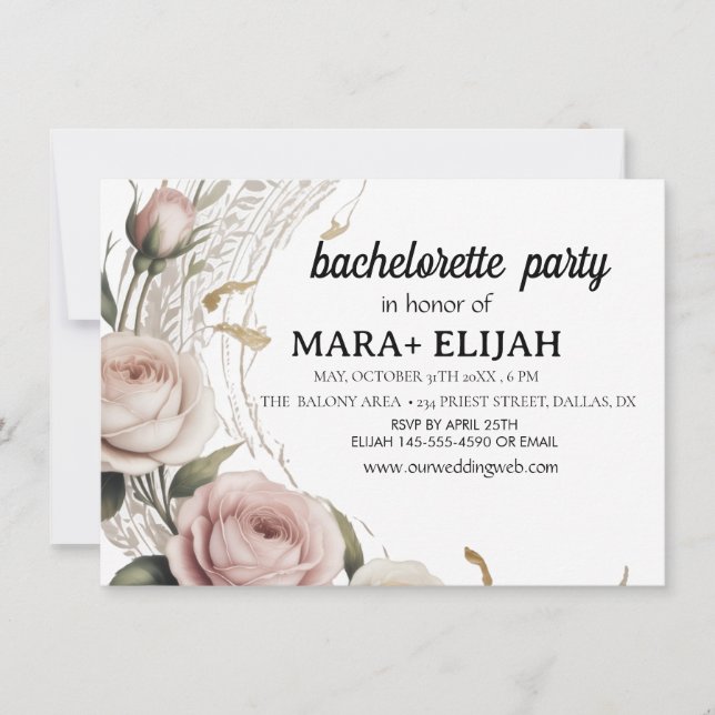 Carte De Remerciements Élégante Bachelorette (Devant)