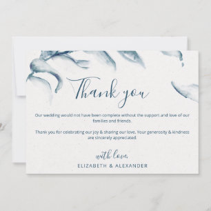 Carte De Remerciements Elégante couleur bleue cascade romantique simple m