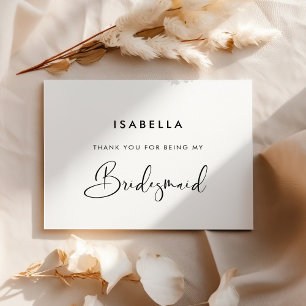 Carte De Remerciements Élégante et moderne femme de chambre noire et blan