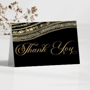 Carte De Remerciements Élégante fête d'anniversaire de mariage en agate n