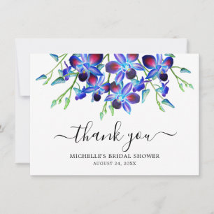 Carte De Remerciements Elégante Fête des mariées d'aquarelle Ocean Blue O