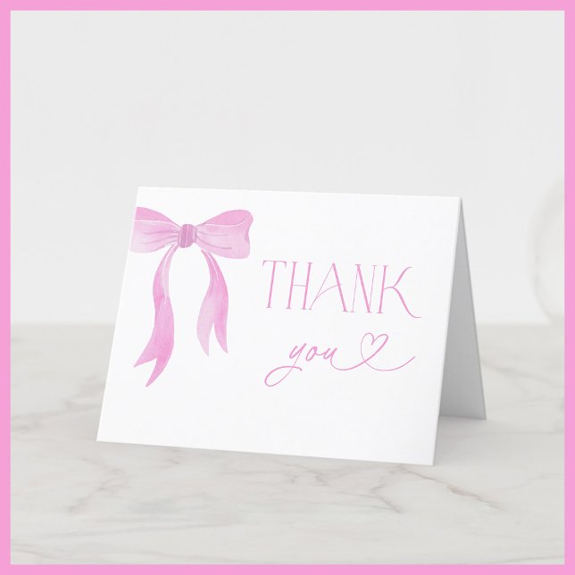 Carte De Remerciements Élégante Fête des mariées de cabot rose (Créateur téléchargé)