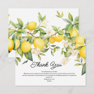 Carte De Remerciements Elégante Fête des mariées de citron jaune méditerr