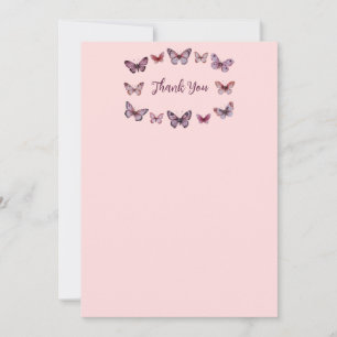 Carte De Remerciements Elégante Fête des mariées papillons PERSONNALISÉE