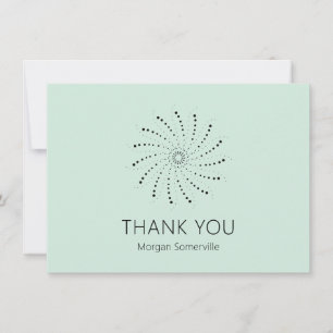 Carte De Remerciements Elégante Fleur Abstraite verte de mer moderne