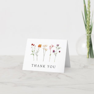Carte De Remerciements Élégante Fleur sauvage Lesbian Pride Floral Mariag