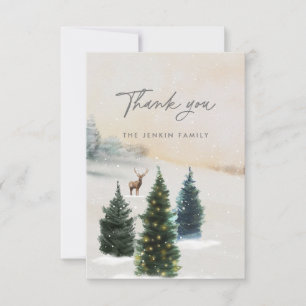 Carte De Remerciements Élégante forêt hivernale