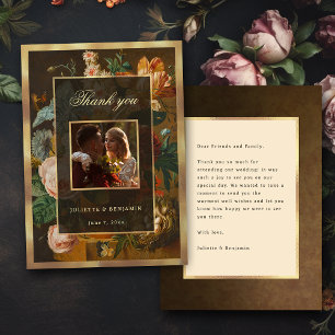 Carte De Remerciements Élégante nature morte florale d'art raffiné pour m