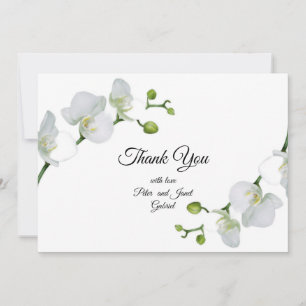 Carte De Remerciements Elégante orchidée blanche