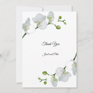 Carte De Remerciements Elégante orchidée blanche  