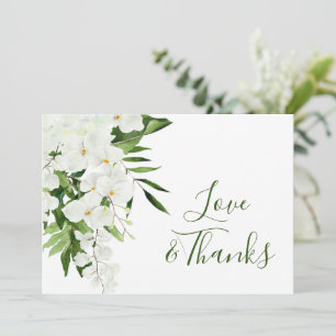 Carte De Remerciements Elégante Orchidées Blanches Mariage bohème Floral