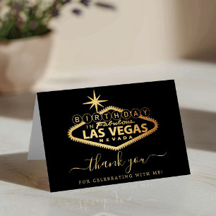 Carte De Remerciements Elégante photo d'anniversaire de Las Vegas