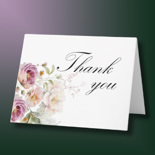 Carte De Remerciements Elégante Photo Florale Chaque année Anniversaire