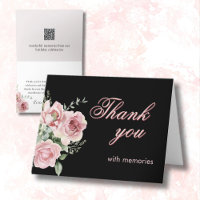 Élégante photo florale Lien QR Chaque année Annive