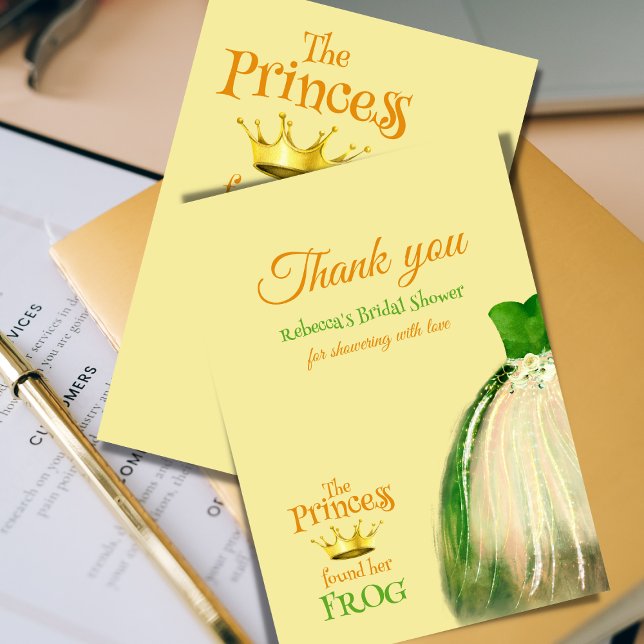 Carte De Remerciements Elégante Princesse Grenouille de Conte de Fées Sho (Créateur téléchargé)