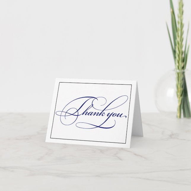 Carte De Remerciements Elégante Royal Blue Script Thank You Note Card (Devant)