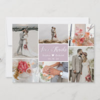 Élégante typographie 6 Photo Collage Lilac Mariage