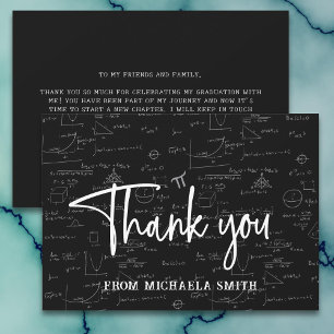 Carte De Remerciements Élégante Typographie de script Math Graduation