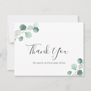 Carte De Remerciements Élégante verdure Rustique Eucalyptus Sympathie