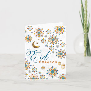 Carte De Remerciements Élégantes étoiles de la lune de l'Aïd Moubarak