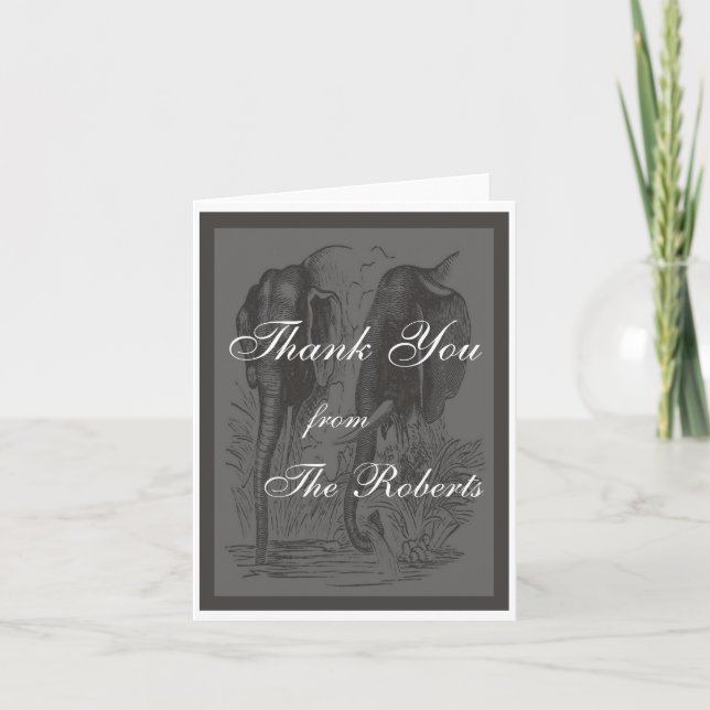Carte De Remerciements Eléphant (Devant)