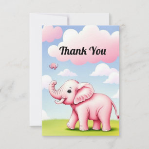 Carte De Remerciements Eléphant Bébé mignon