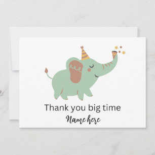 Carte de remerciements Eléphant mignon, Baby showe
