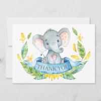 Éléphant Mignon Bébé Garçon Bleu et Gris