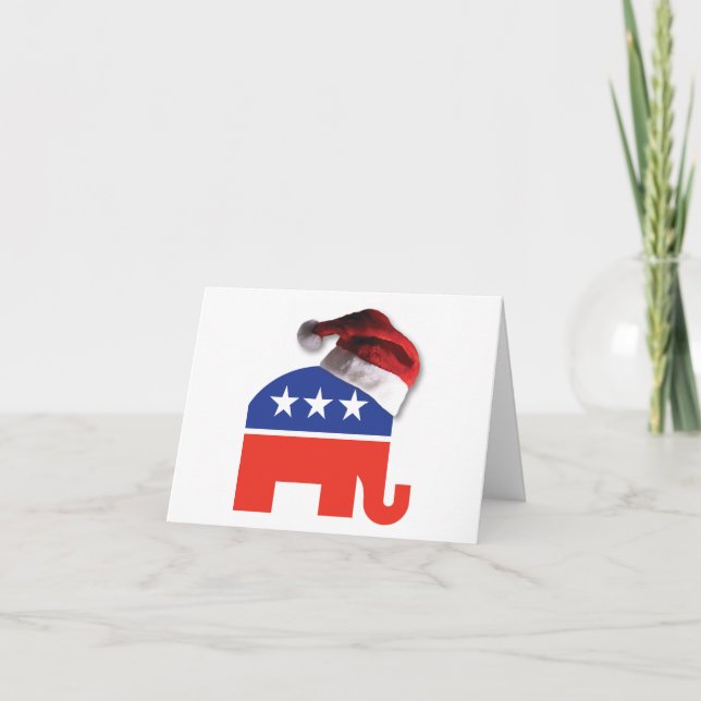 Carte De Remerciements Eléphant républicain portant un Casquette du Père  (Devant)