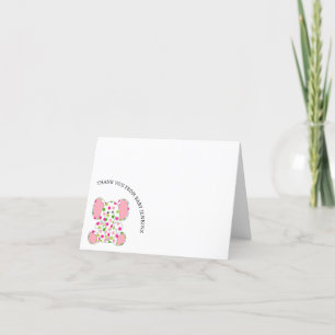 Carte De Remerciements Eléphant rose bébé