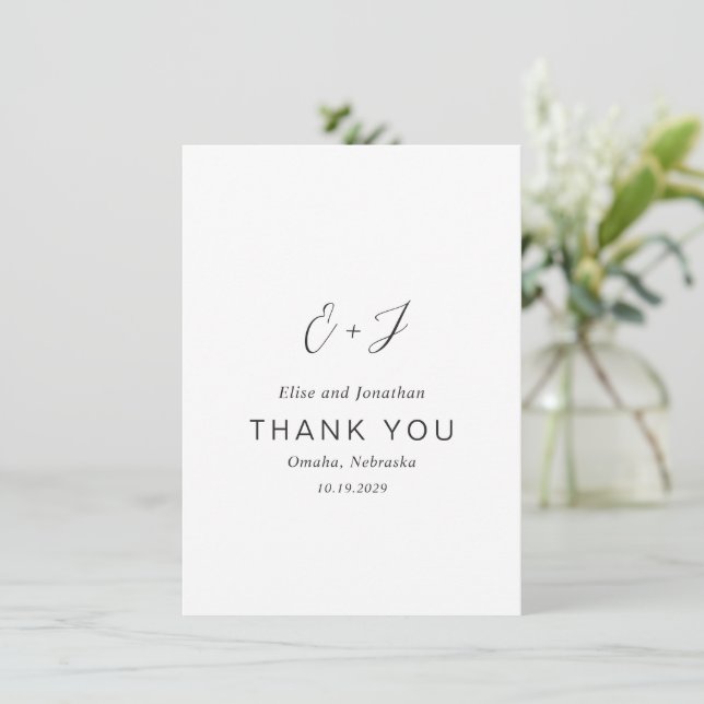 Carte De Remerciements Elise Elegant Wedding (Debout devant)