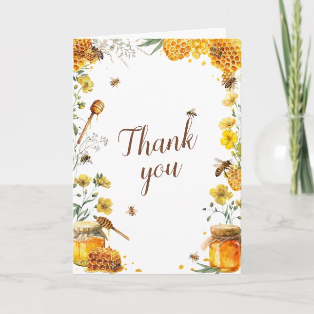 Carte De Remerciements Elle a trouvé sa Baby Shower de mariage au miel (Devant)