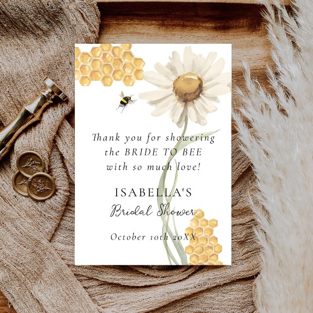 Carte De Remerciements Elle a trouvé son miel Personnalisé pour une soiré (Créateur téléchargé)