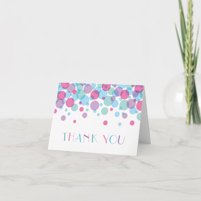Carte De Remerciements Elle est prête à faire des Baby showers Pois (Devant)