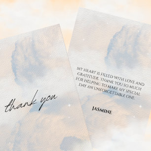 Carte De Remerciements Elle est sur le nuage 9 Fête des mariées Dreamy Sk