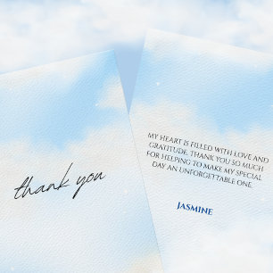 Carte De Remerciements Elle est sur le nuage 9 Fête des mariées Dreamy Sk