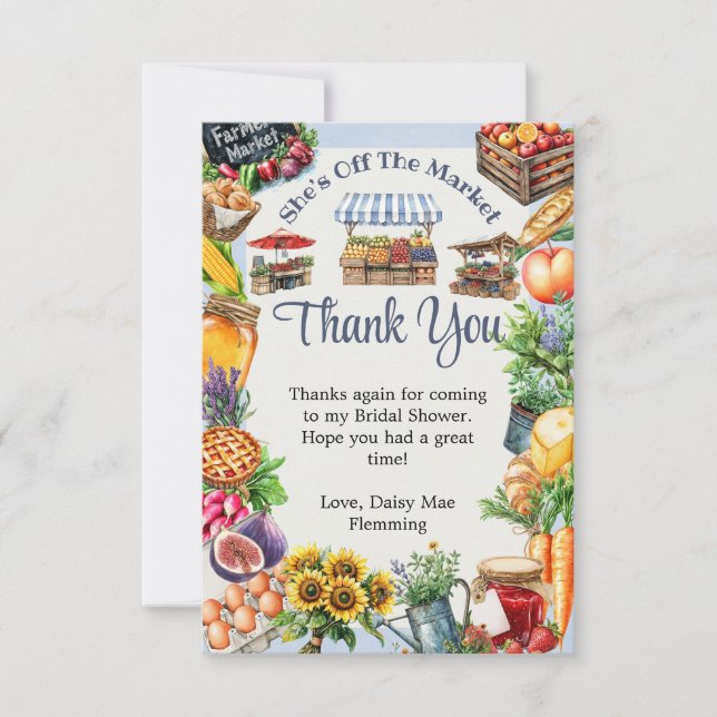 Carte De Remerciements Elle n'est pas au marché - Marché des fermiers (Devant)