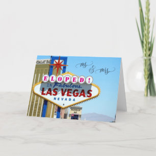 Carte De Remerciements Eloped à Las Vegas M. & Mme Card