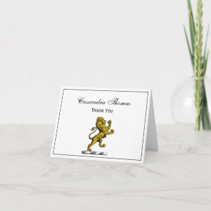 Carte De Remerciements Emblème de crête de lion debout héraldique C