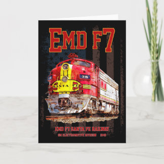 Carte De Remerciements EMD F7 Santa Fe Warbonnet with American Flag.