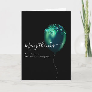 Carte De Remerciements Emerald Green Confetti Balloon Mariage Photo