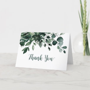 Carte De Remerciements Emerald Greenery Green Eucalyptus Fête des mariées