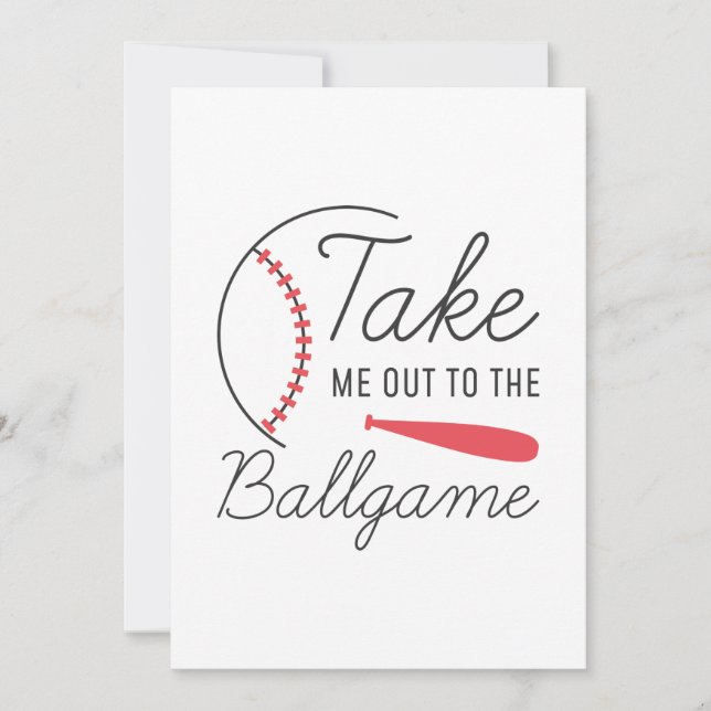 Carte De Remerciements Emmenez-Moi Au Match De Baseball (Devant)