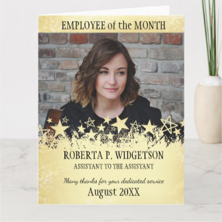 Carte De Remerciements Employé de photo de l'OR de VEDETTE DU ROCK de