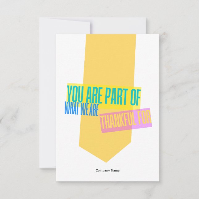 Carte De Remerciements Employee Staff Thank You Appreciation Card (Devant)
