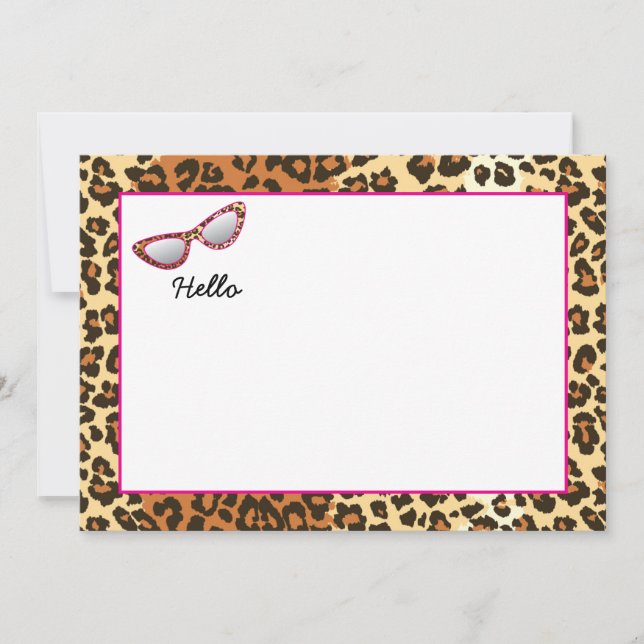 Carte De Remerciements Empreinte de léopard de lunettes oculaires Cat ave (Devant)