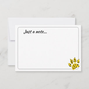 Carte De Remerciements Empreinte de patte de guépard personnalisée Juste 
