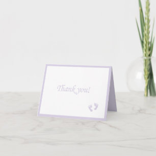 Carte De Remerciements Empreintes bébé lavande-Merci