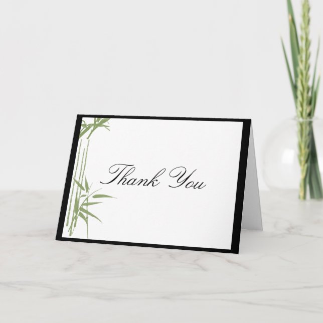 Carte de remerciements en bambou de beauté (Devant)