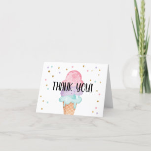 Carte de remerciements en bon état rose de